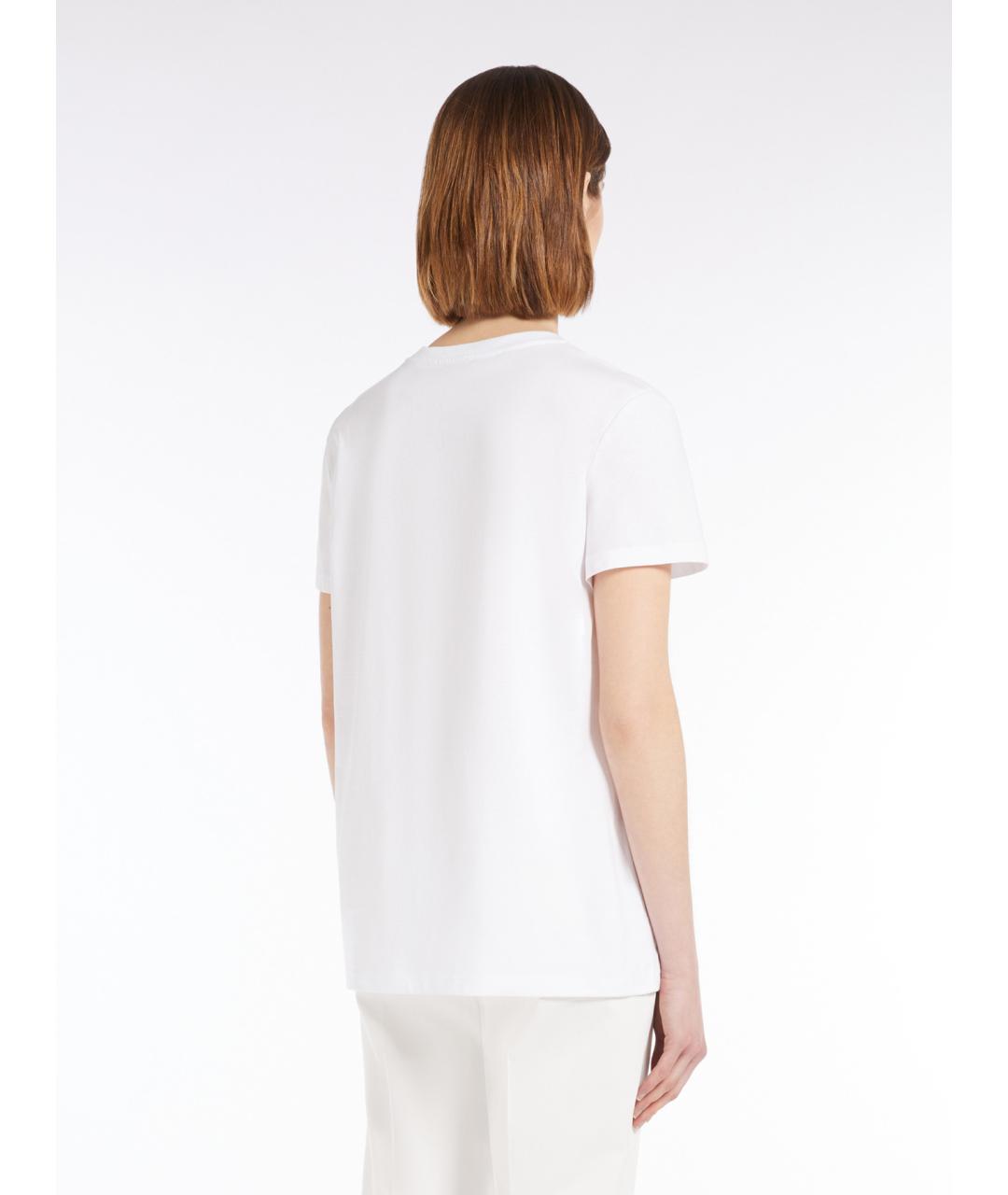 MAX MARA Белая хлопковая футболка, фото 4