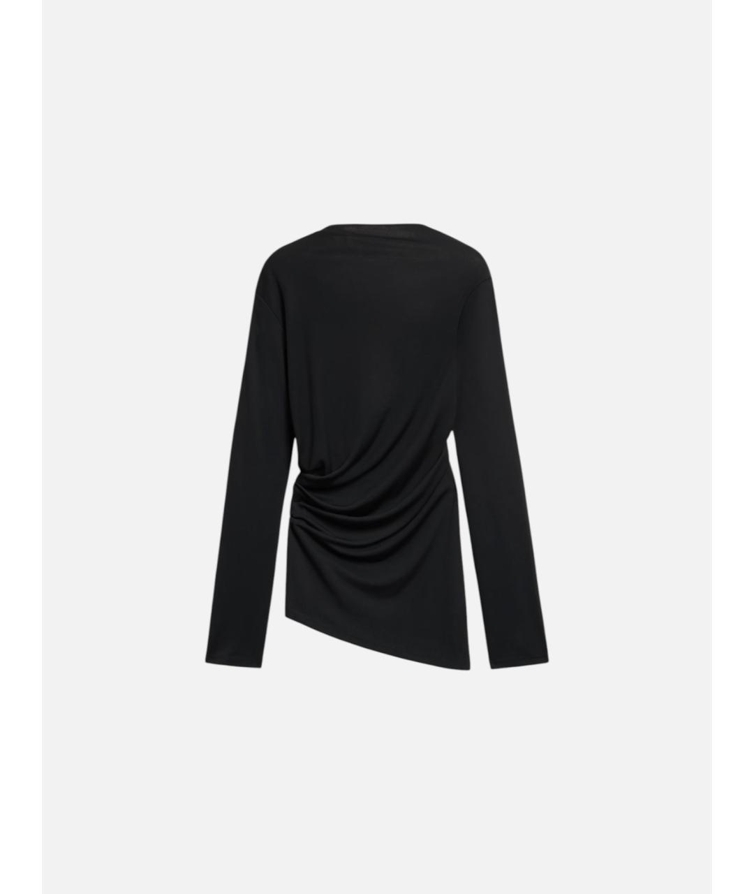 JACQUEMUS Черное вискозное коктейльное платье, фото 6