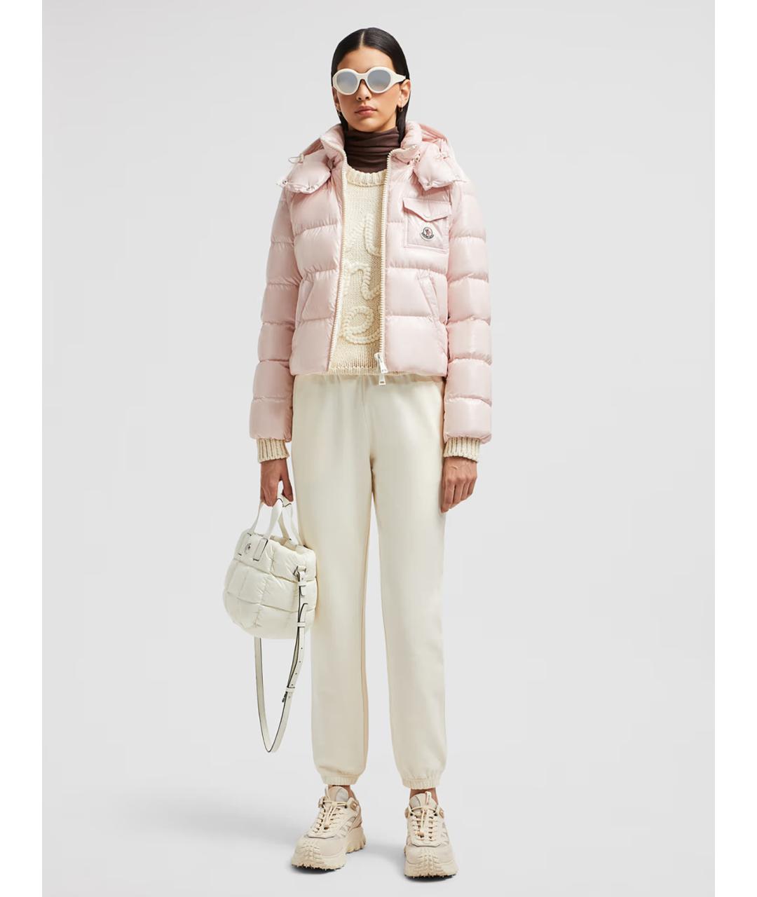 MONCLER Бежевые хлопковые прямые брюки, фото 2