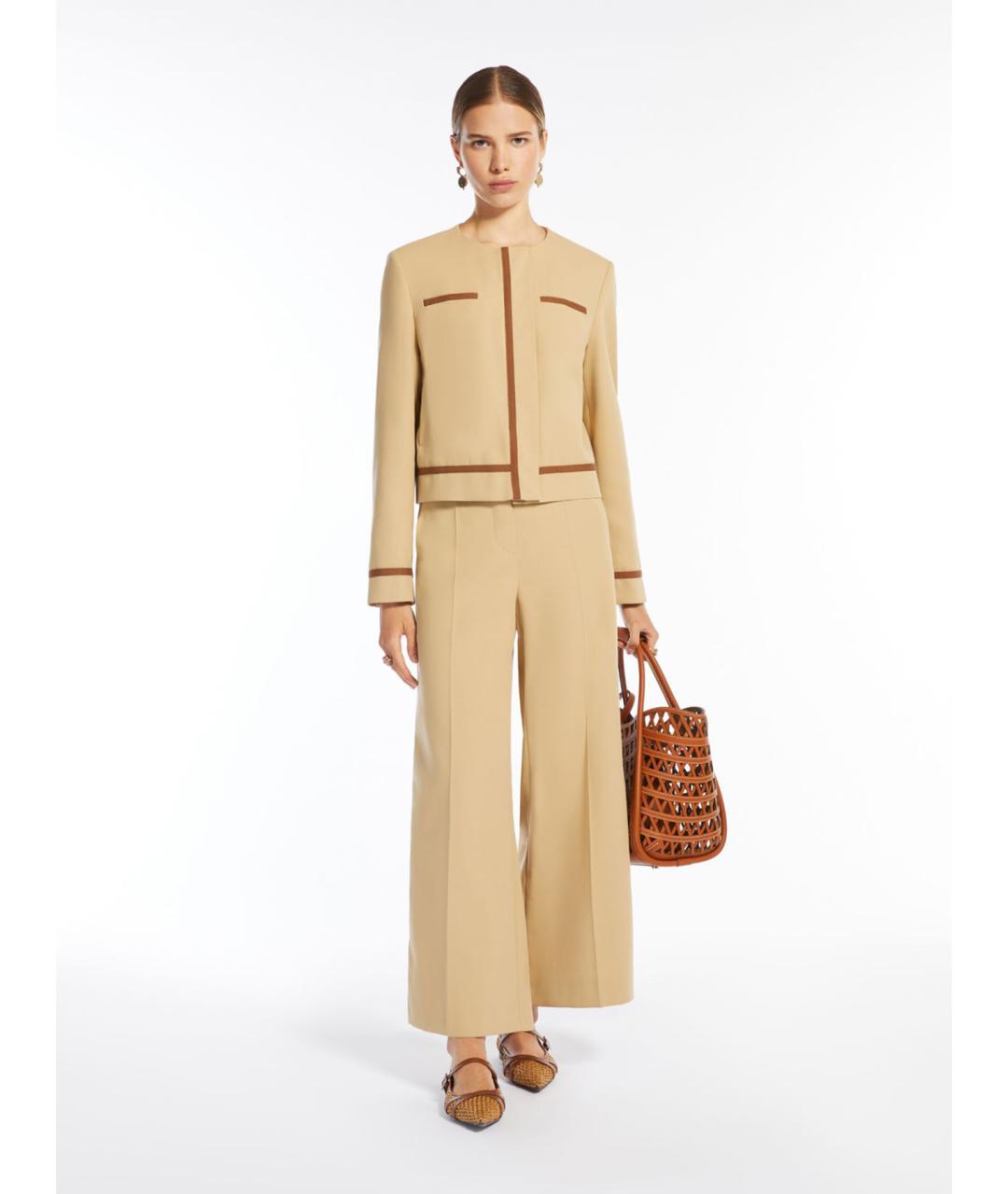 MAX MARA Бежевая хлопковая куртка, фото 2