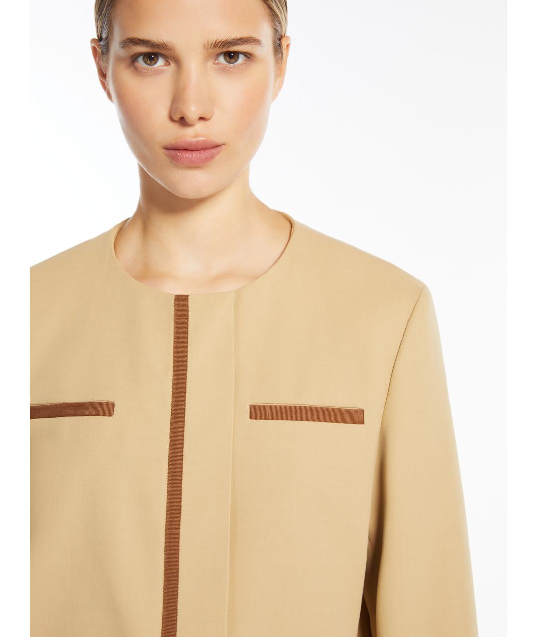 MAX MARA Бежевая хлопковая куртка, фото 5