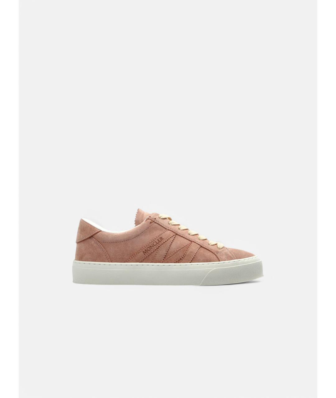 MONCLER Розовые замшевые кроссовки, фото 4