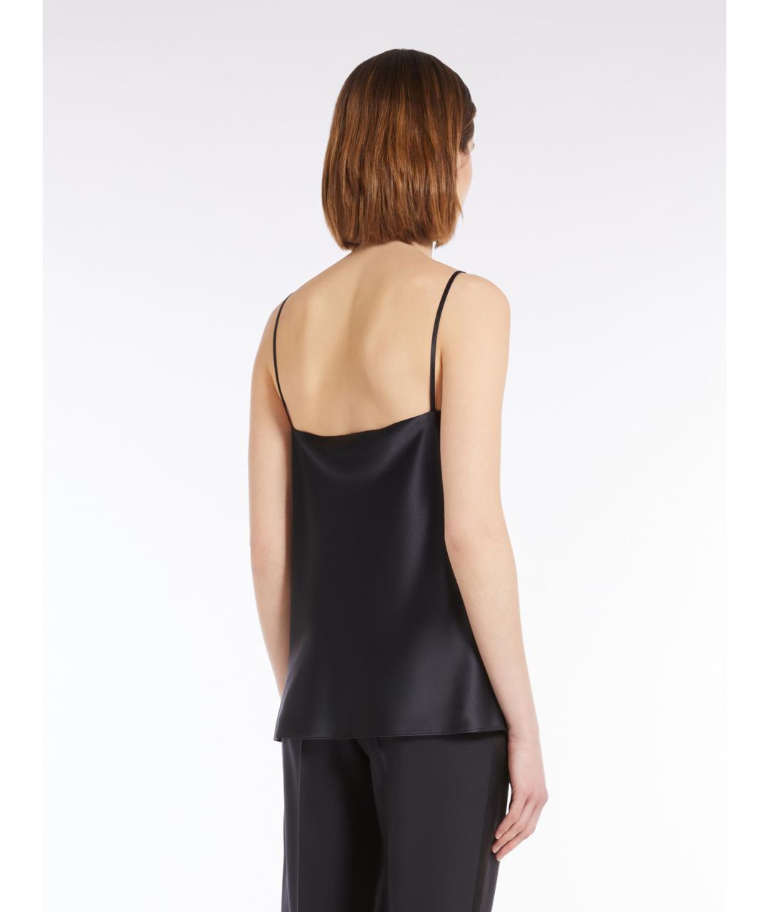MAX MARA Черная атласная майка, фото 4