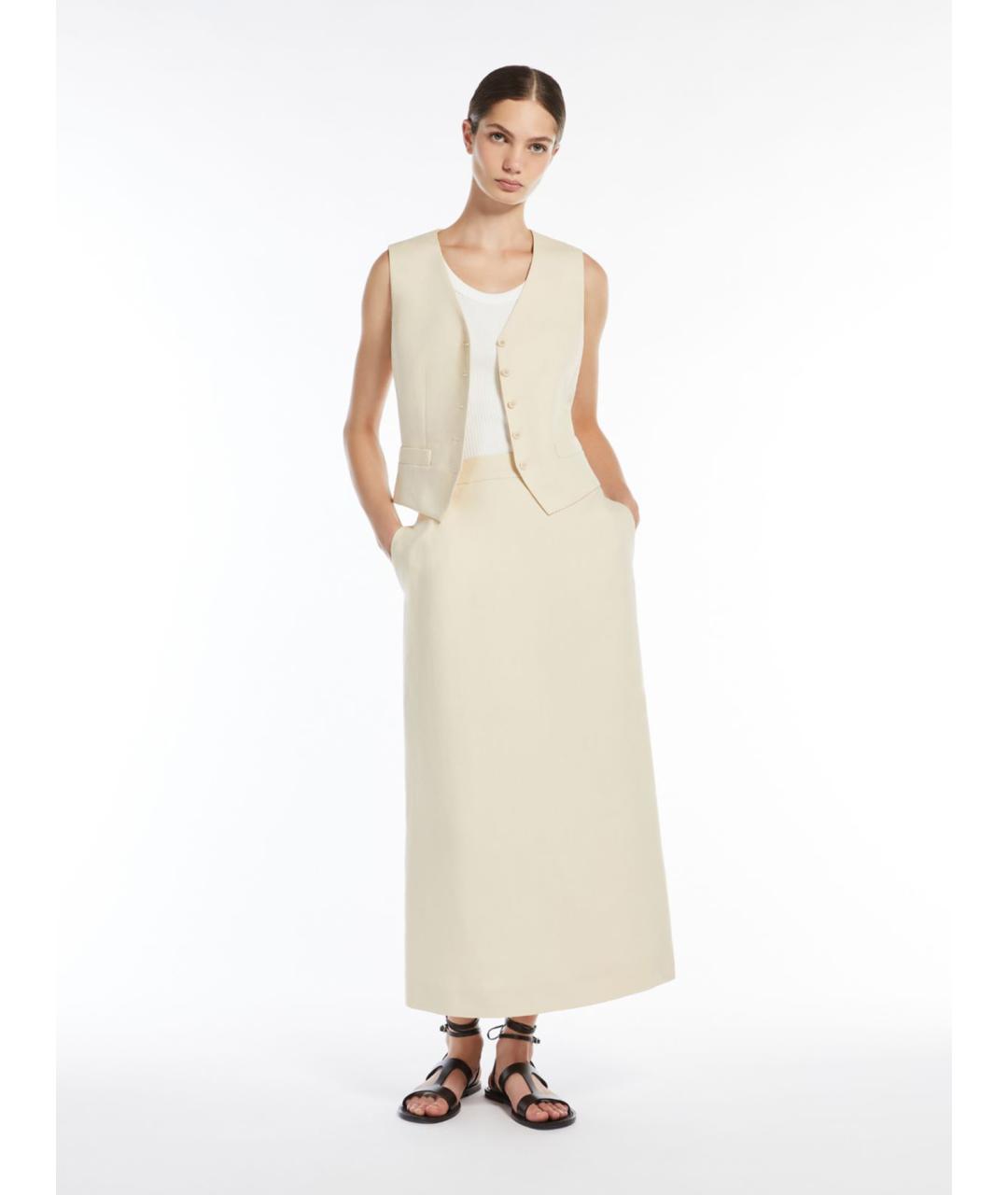 WEEKEND MAX MARA Бежевая вискозная юбка макси, фото 2