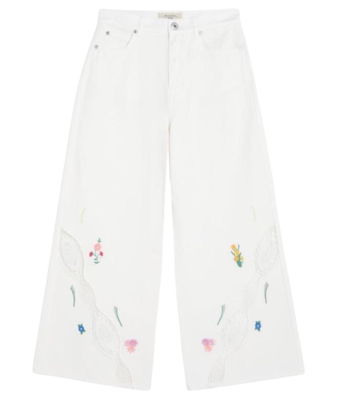 WEEKEND MAX MARA Белые хлопковые брюки широкие, фото 1