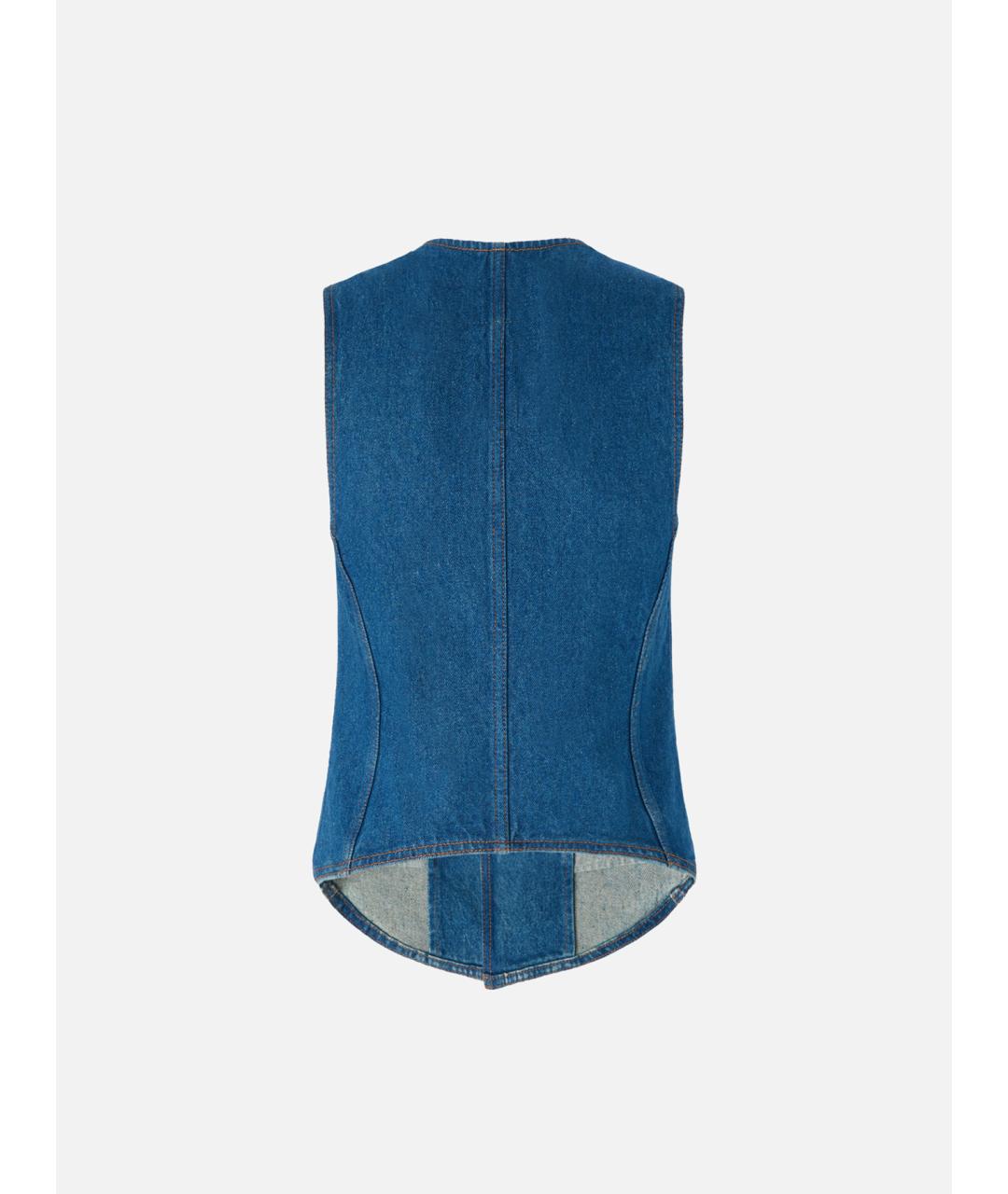 PINKO Синий хлопковый жилет, фото 6