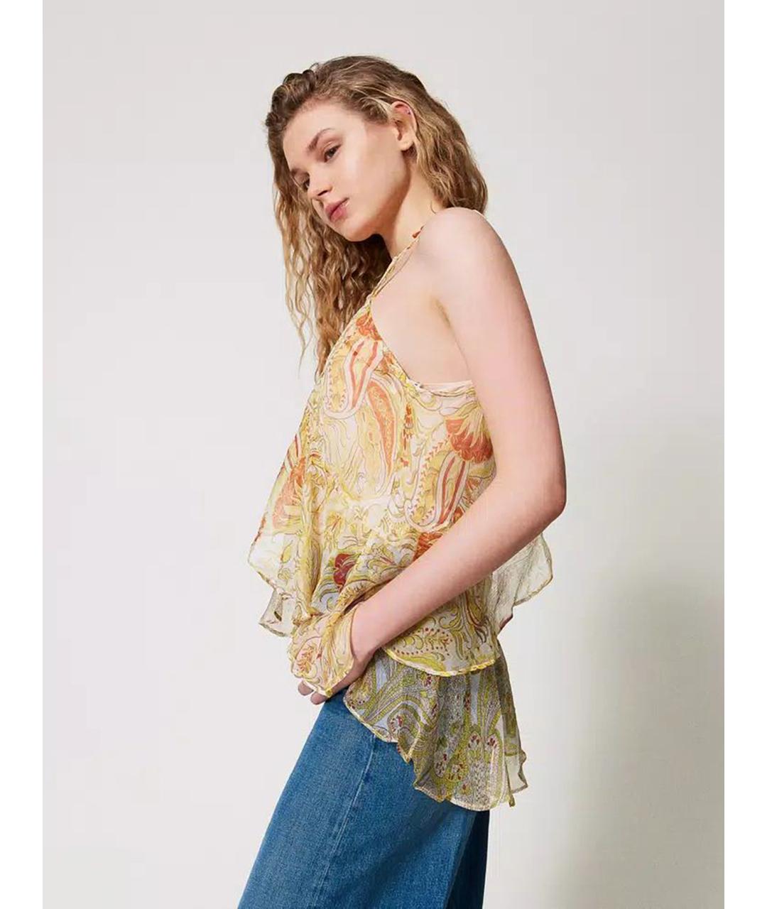 TWIN-SET Мульти шелковая блузы, фото 3