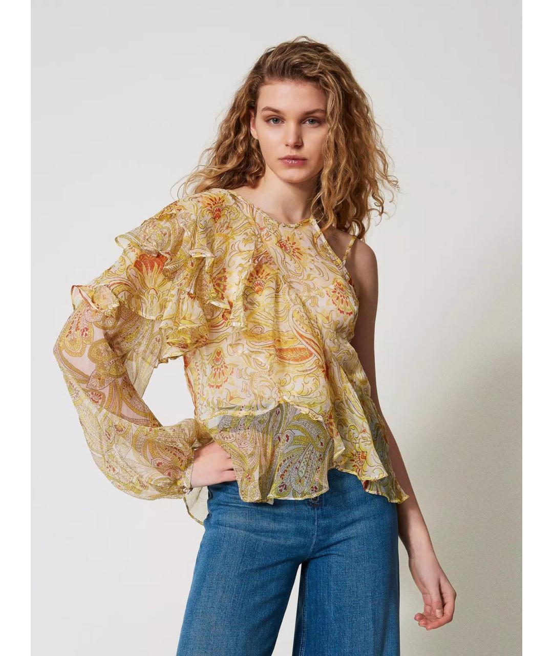 TWIN-SET Мульти шелковая блузы, фото 2