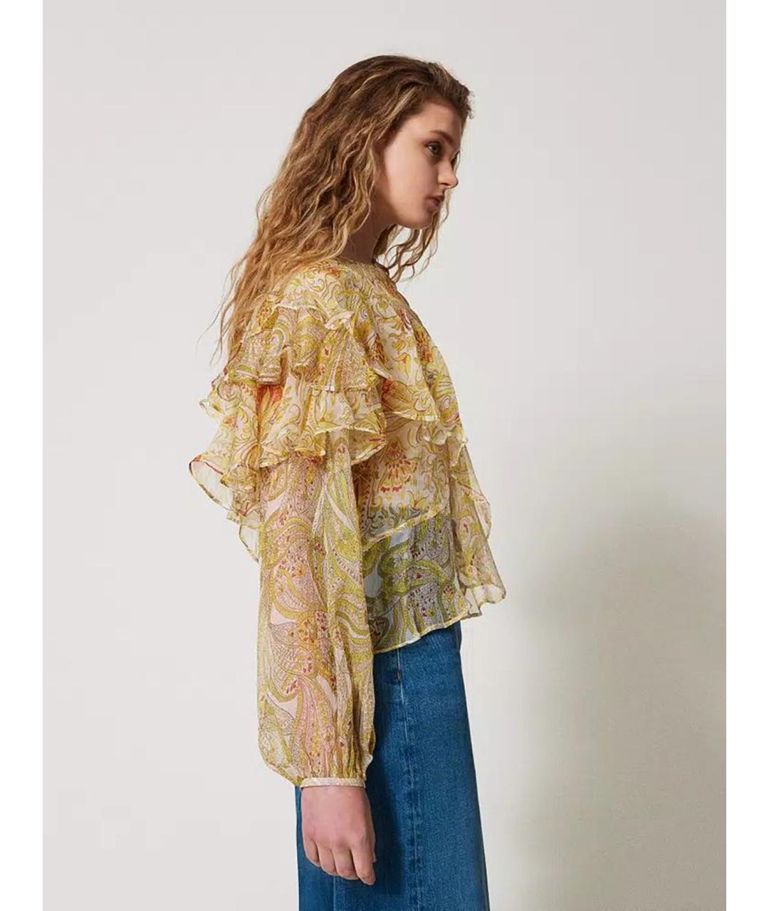 TWIN-SET Мульти шелковая блузы, фото 4