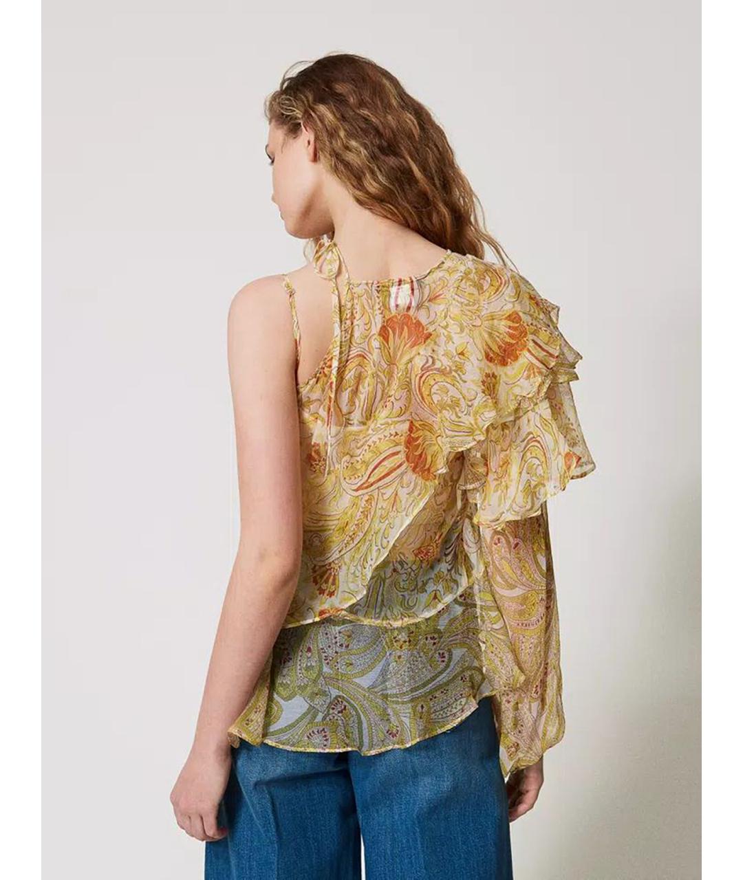 TWIN-SET Мульти шелковая блузы, фото 5