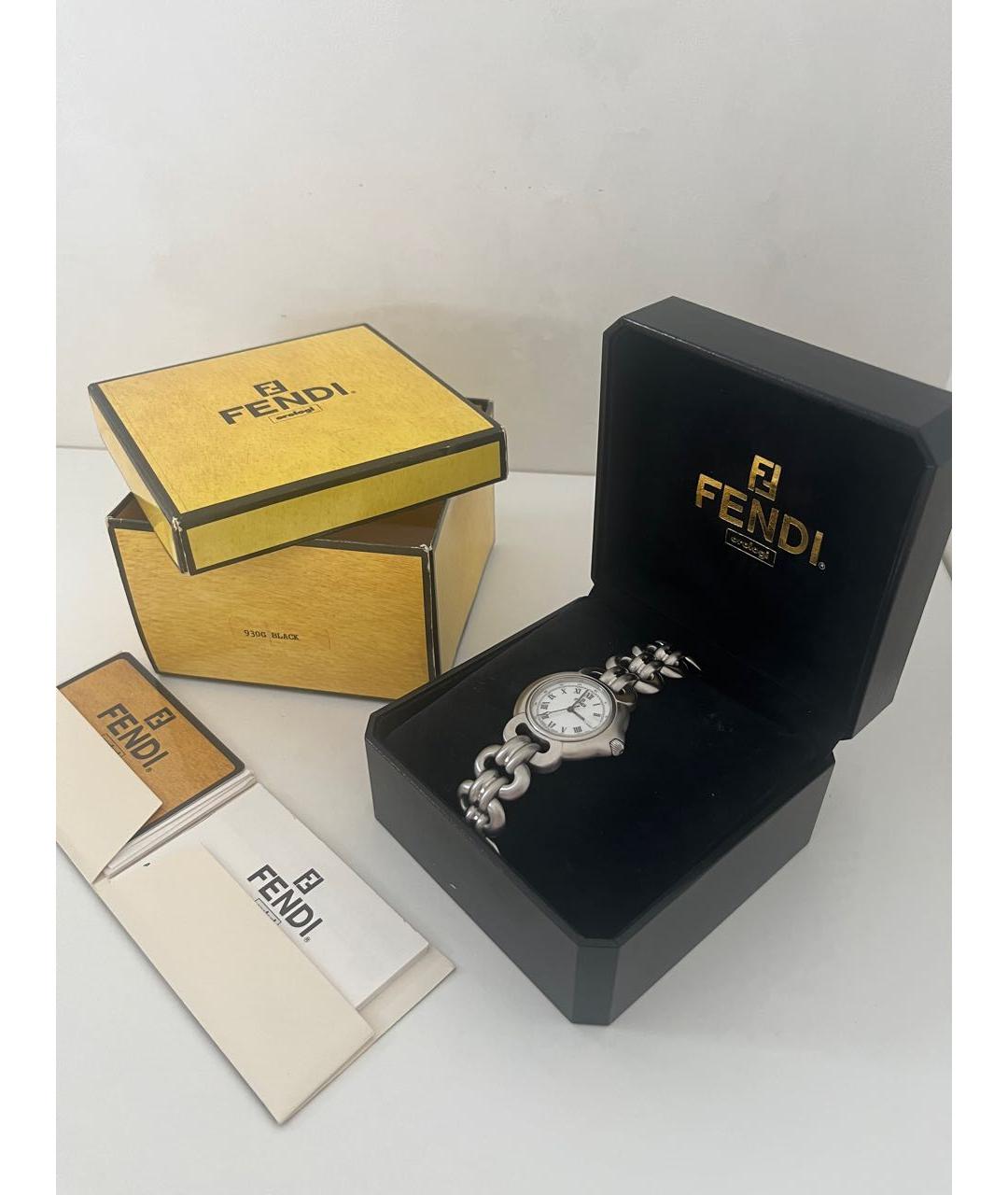 FENDI Серебряные серебряные часы, фото 4