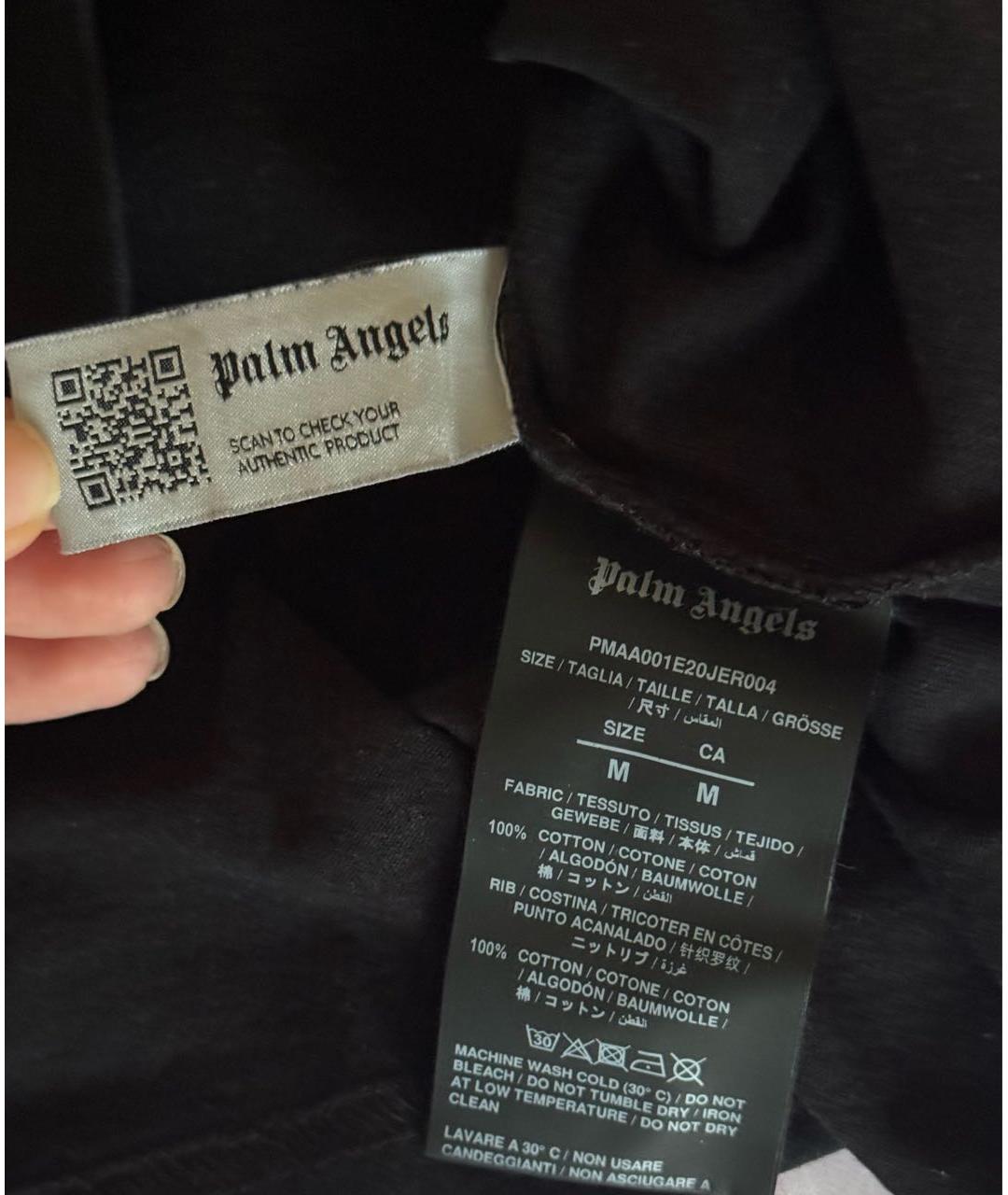 PALM ANGELS Черная хлопковая футболка, фото 4