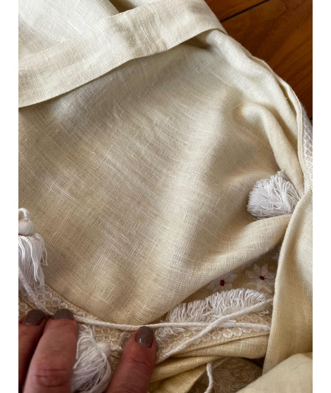 VITA KIN Бежевое льняное платье, фото 7