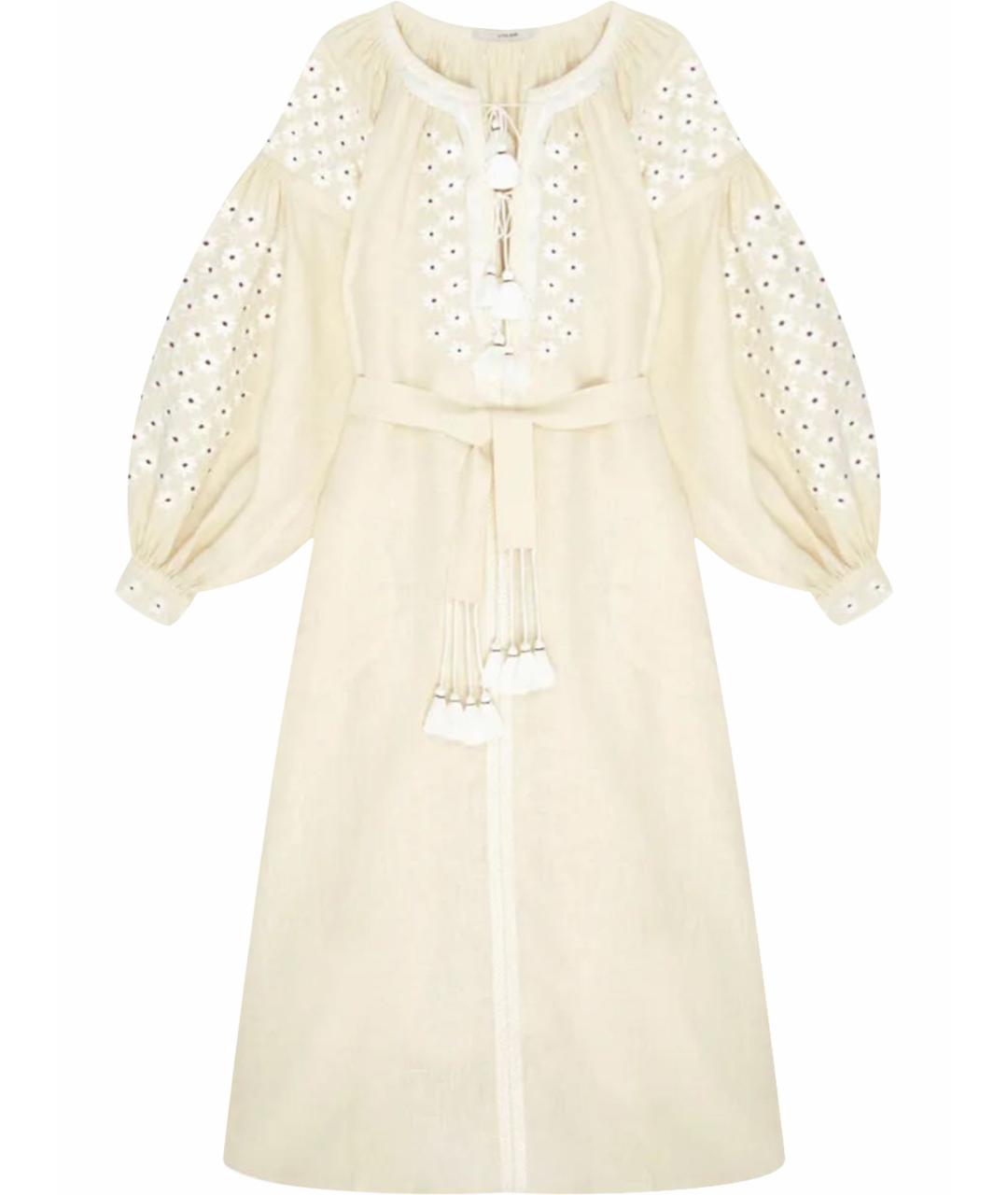 VITA KIN Бежевое льняное платье, фото 1