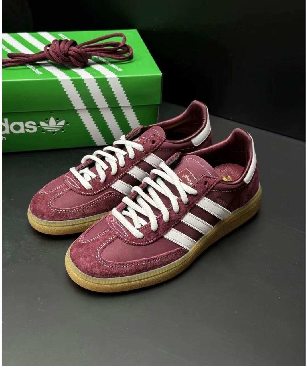 ADIDAS Бордовые замшевые кроссовки, фото 2