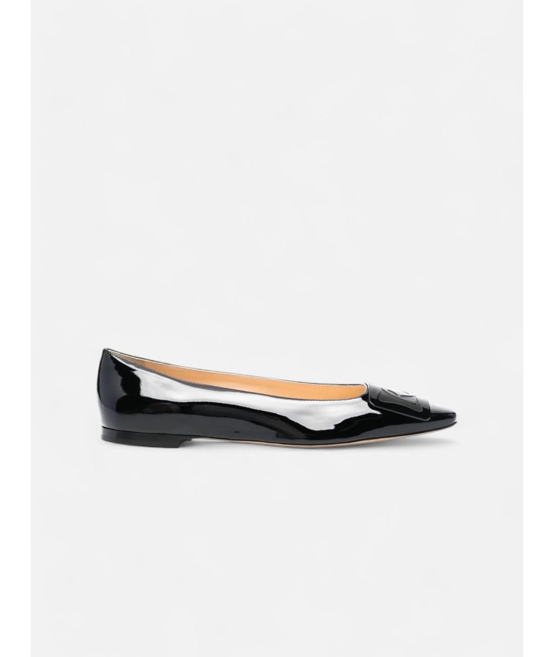 ROCHAS Черные балетки из лакированной кожи, фото 3