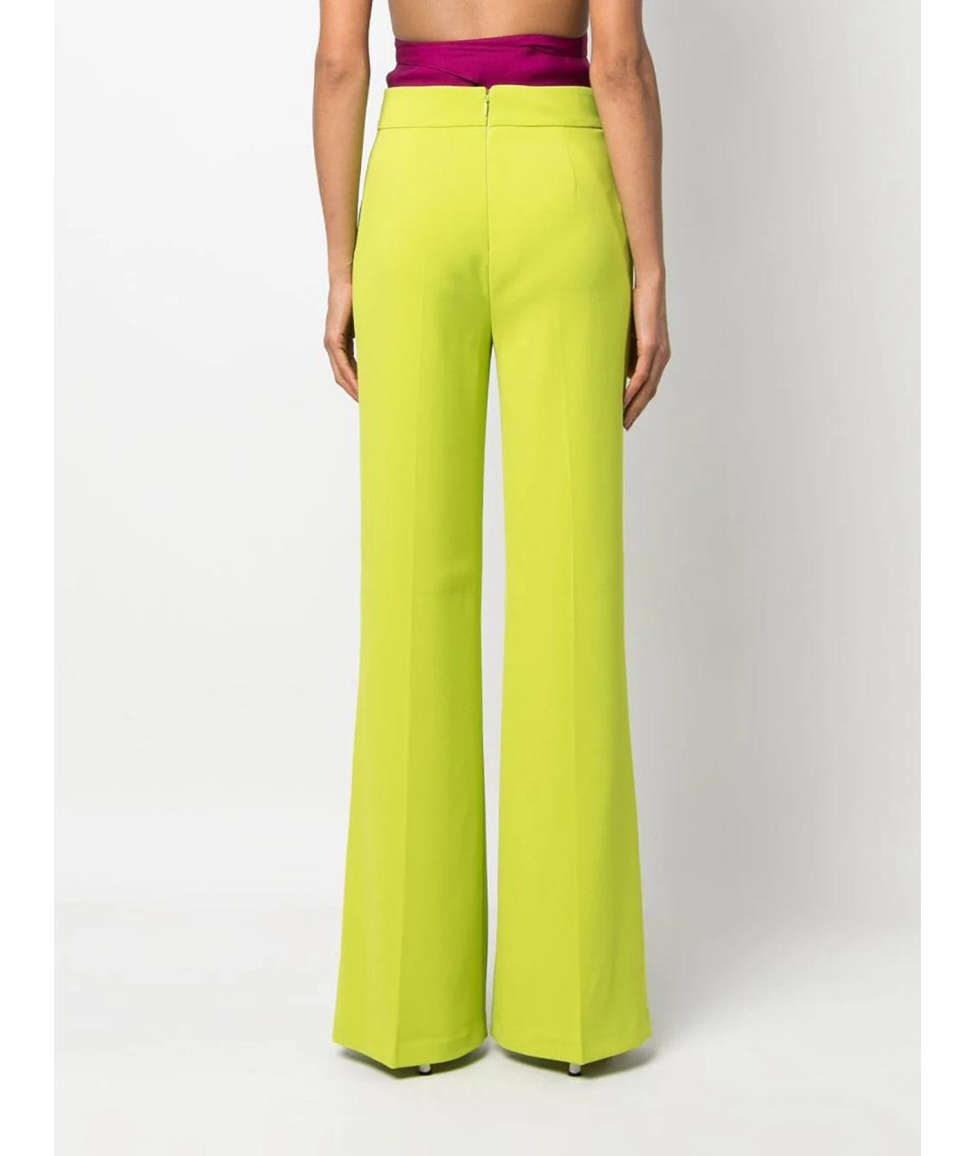 PINKO Желтые полиэстеровые прямые брюки, фото 3