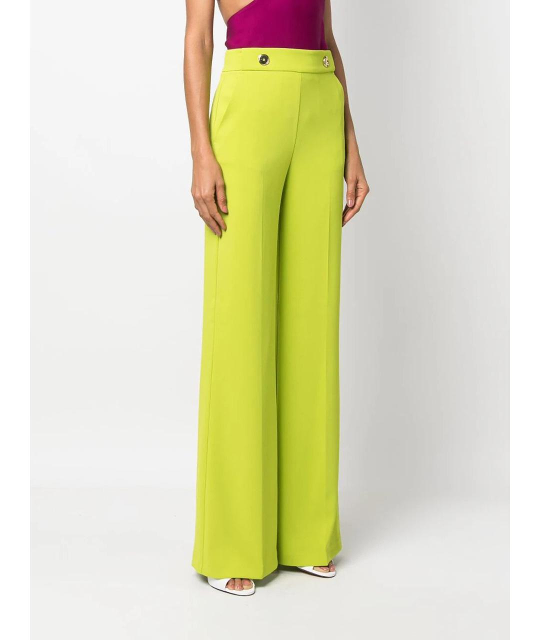 PINKO Желтые полиэстеровые прямые брюки, фото 2