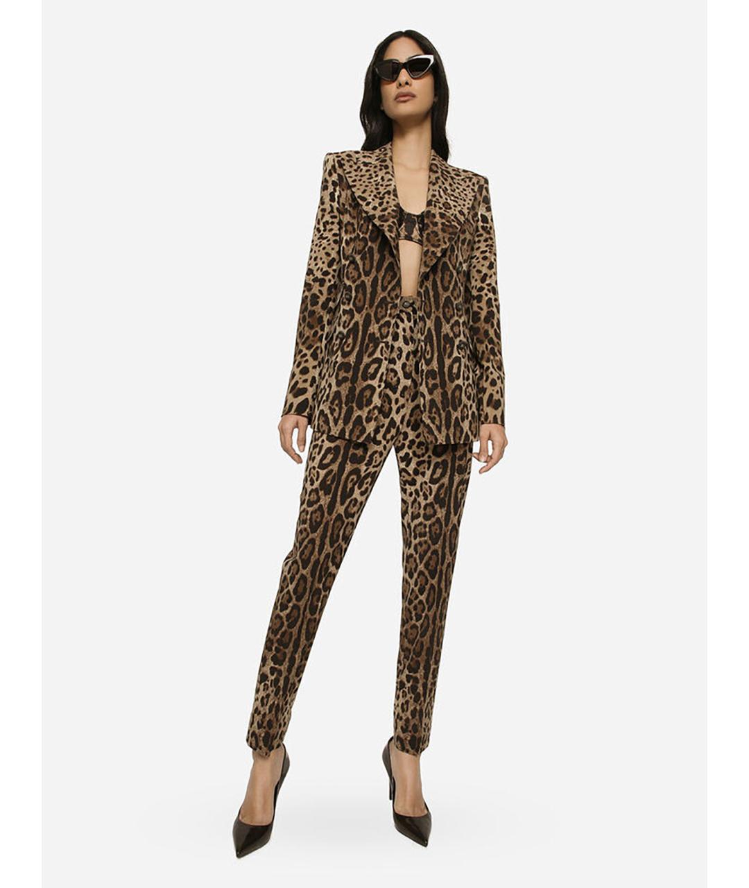 DOLCE&GABBANA Мульти шерстяные прямые брюки, фото 3