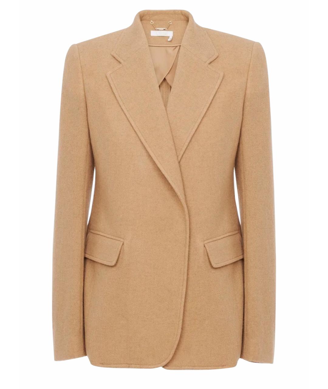 CHLOE Бежевый шерстяной жакет/пиджак, фото 5