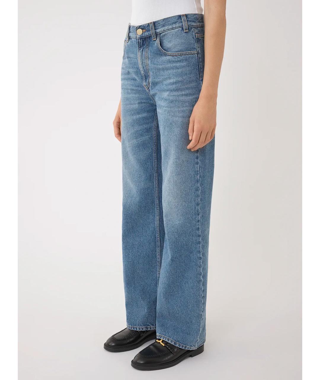 CHLOE Синие хлопковые прямые джинсы, фото 3