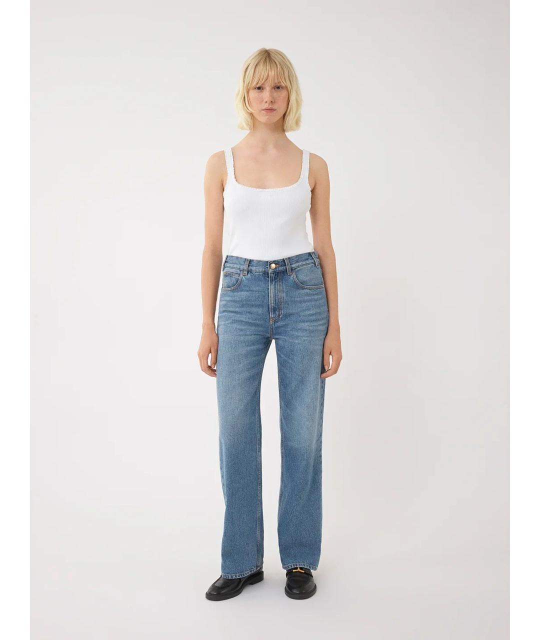 CHLOE Синие хлопковые прямые джинсы, фото 2