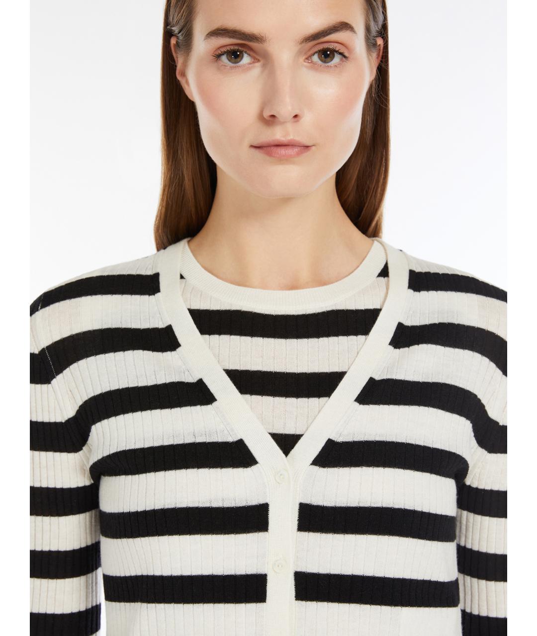 MAX MARA STUDIO Мульти шерстяной кардиган, фото 5