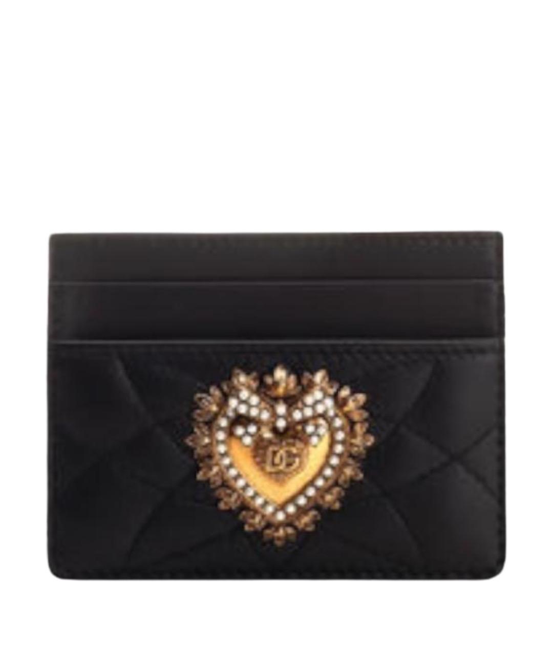 DOLCE&GABBANA Черный кожаный кардхолдер, фото 1