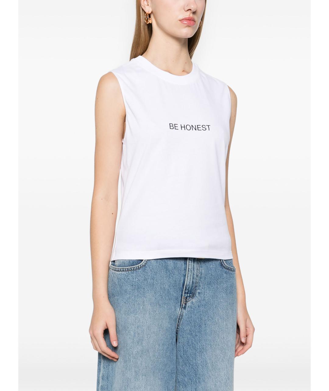 VICTORIA BECKHAM Белая хлопковая майка, фото 3
