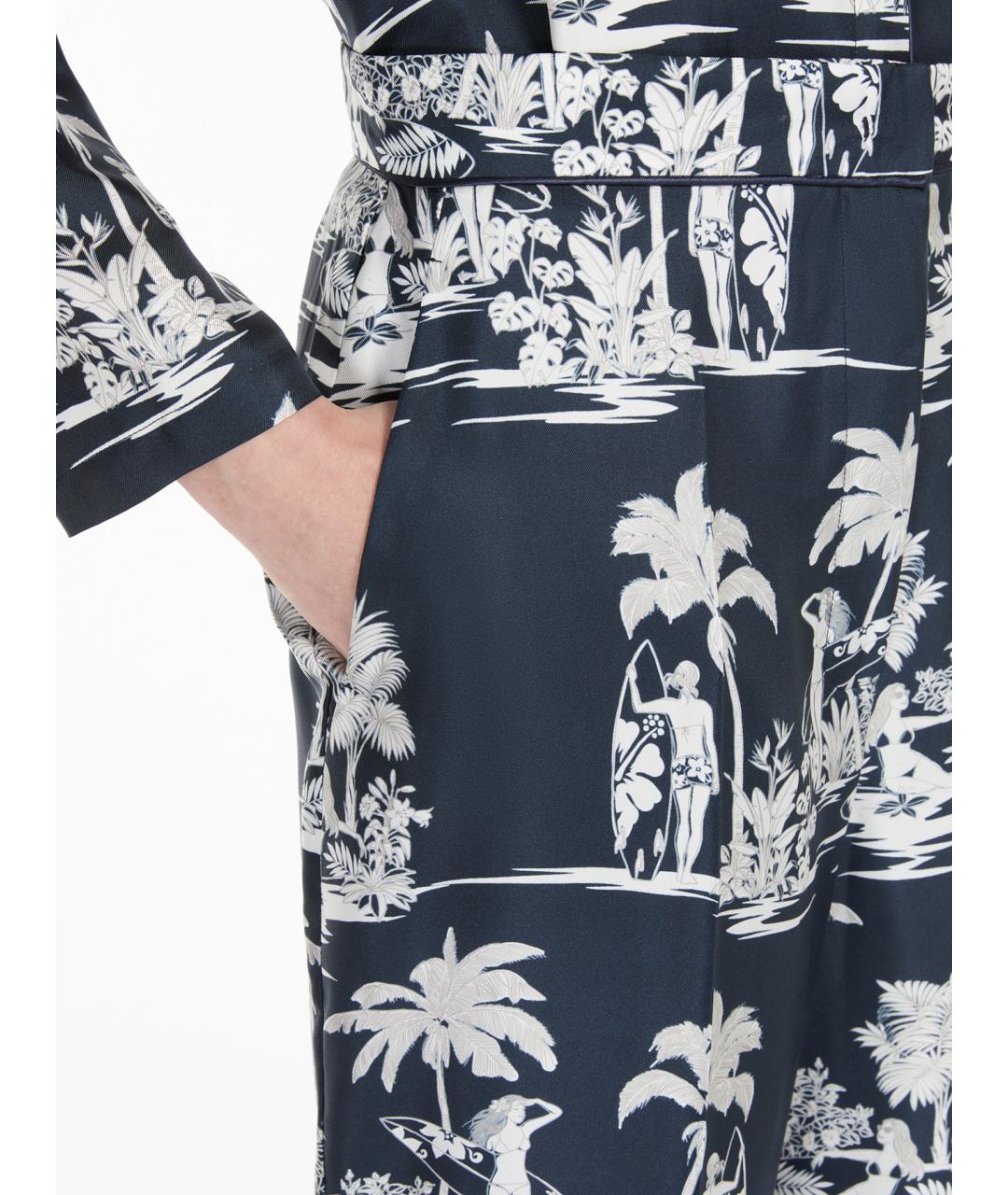 MAX MARA STUDIO Мульти шелковые прямые брюки, фото 5