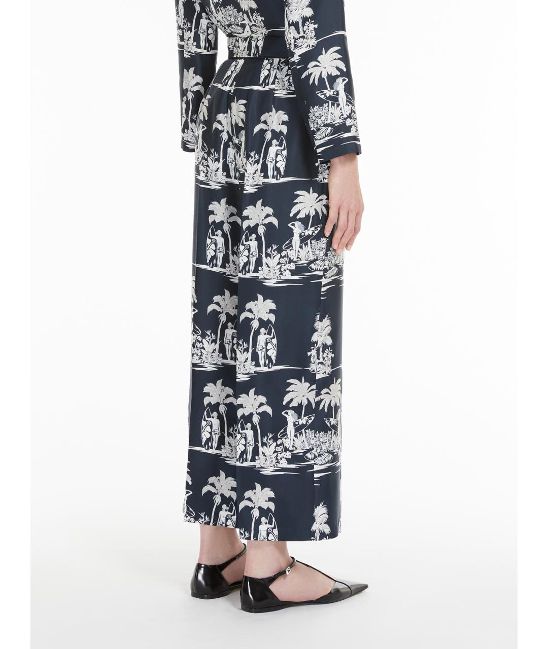 MAX MARA STUDIO Мульти шелковые прямые брюки, фото 4