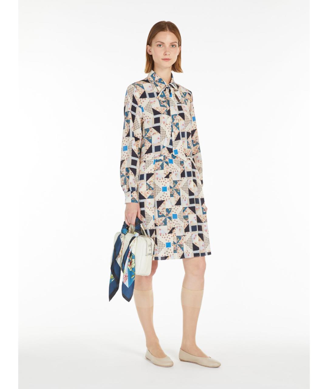 WEEKEND MAX MARA Мульти шелковое повседневное платье, фото 2