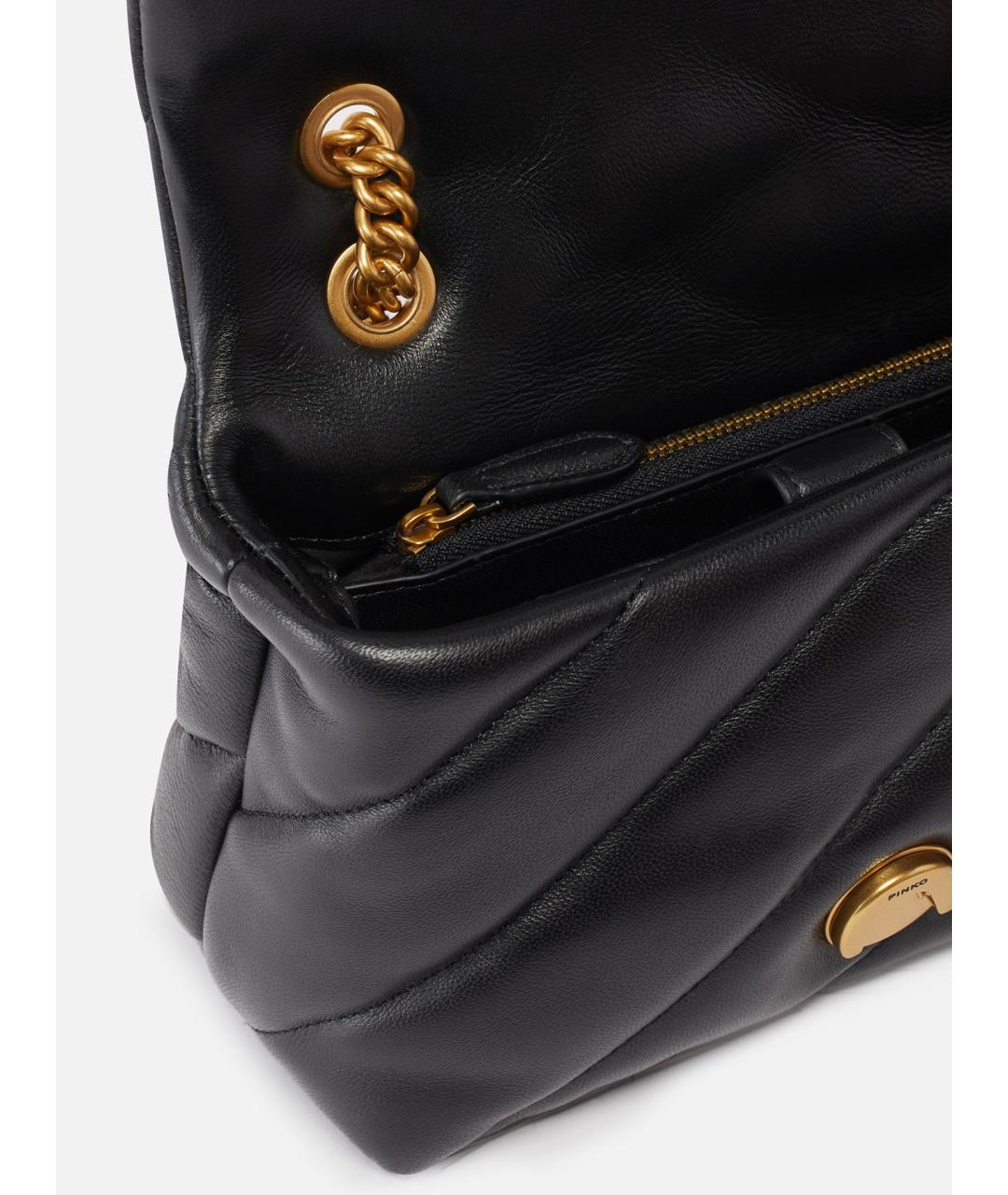PINKO Черная кожаная сумка через плечо, фото 5