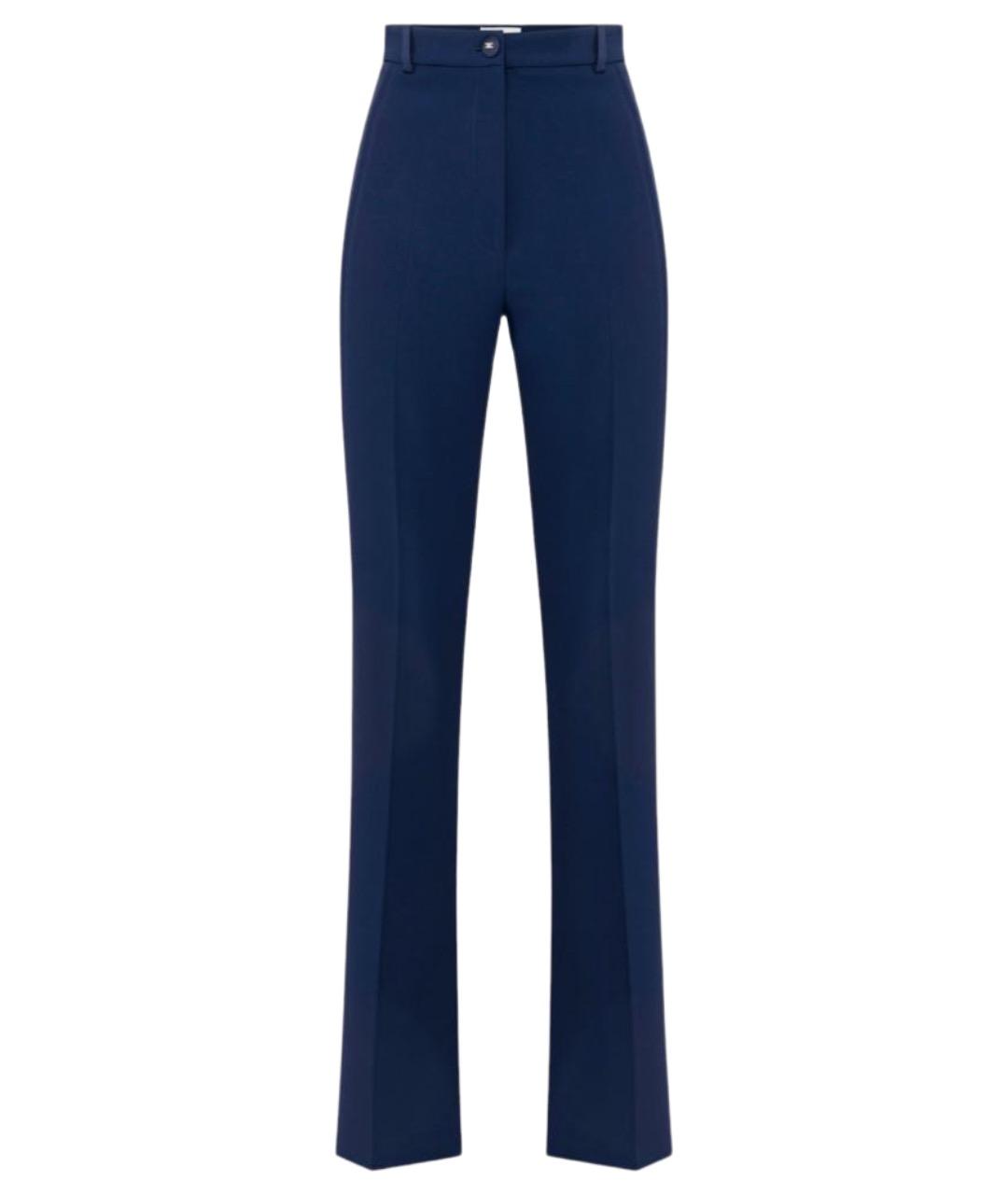 ELISABETTA FRANCHI Синие полиэстеровые брюки широкие, фото 1