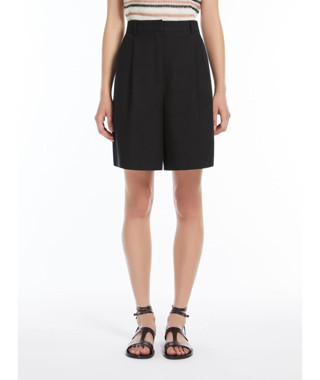 WEEKEND MAX MARA Черные хлопковые шорты, фото 4