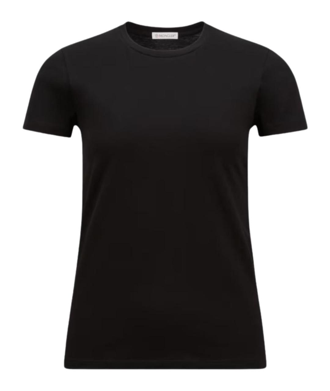 MONCLER Черная хлопковая футболка, фото 1