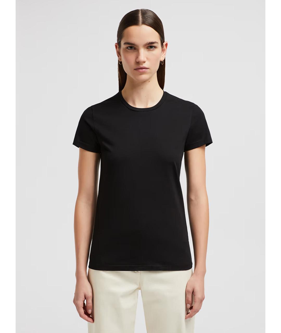 MONCLER Черная хлопковая футболка, фото 3