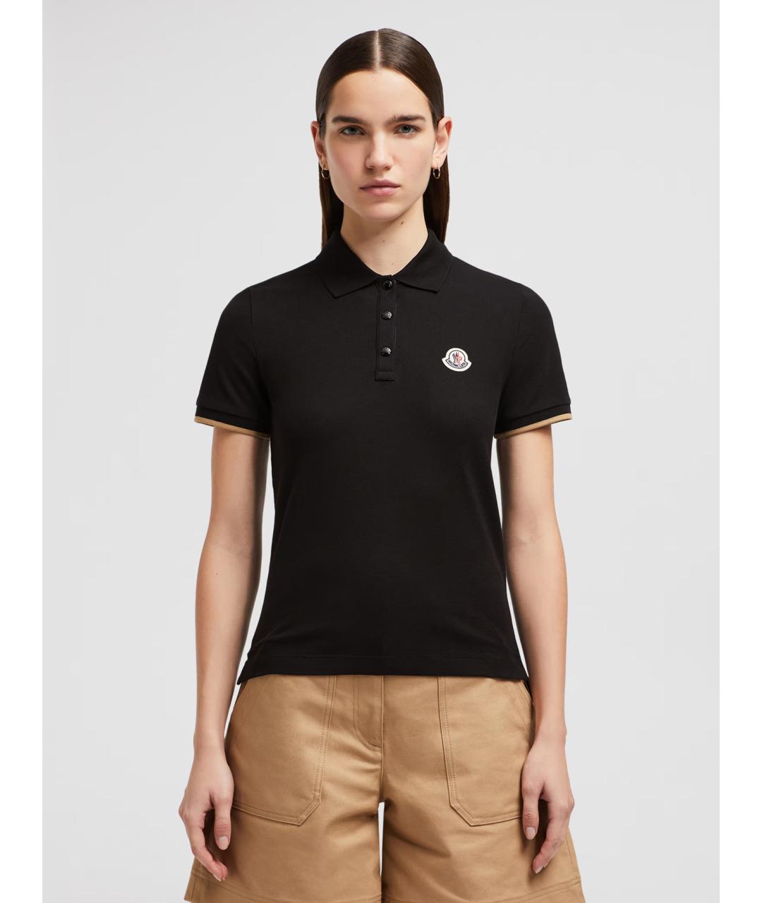 MONCLER Черная хлопковая футболка, фото 2