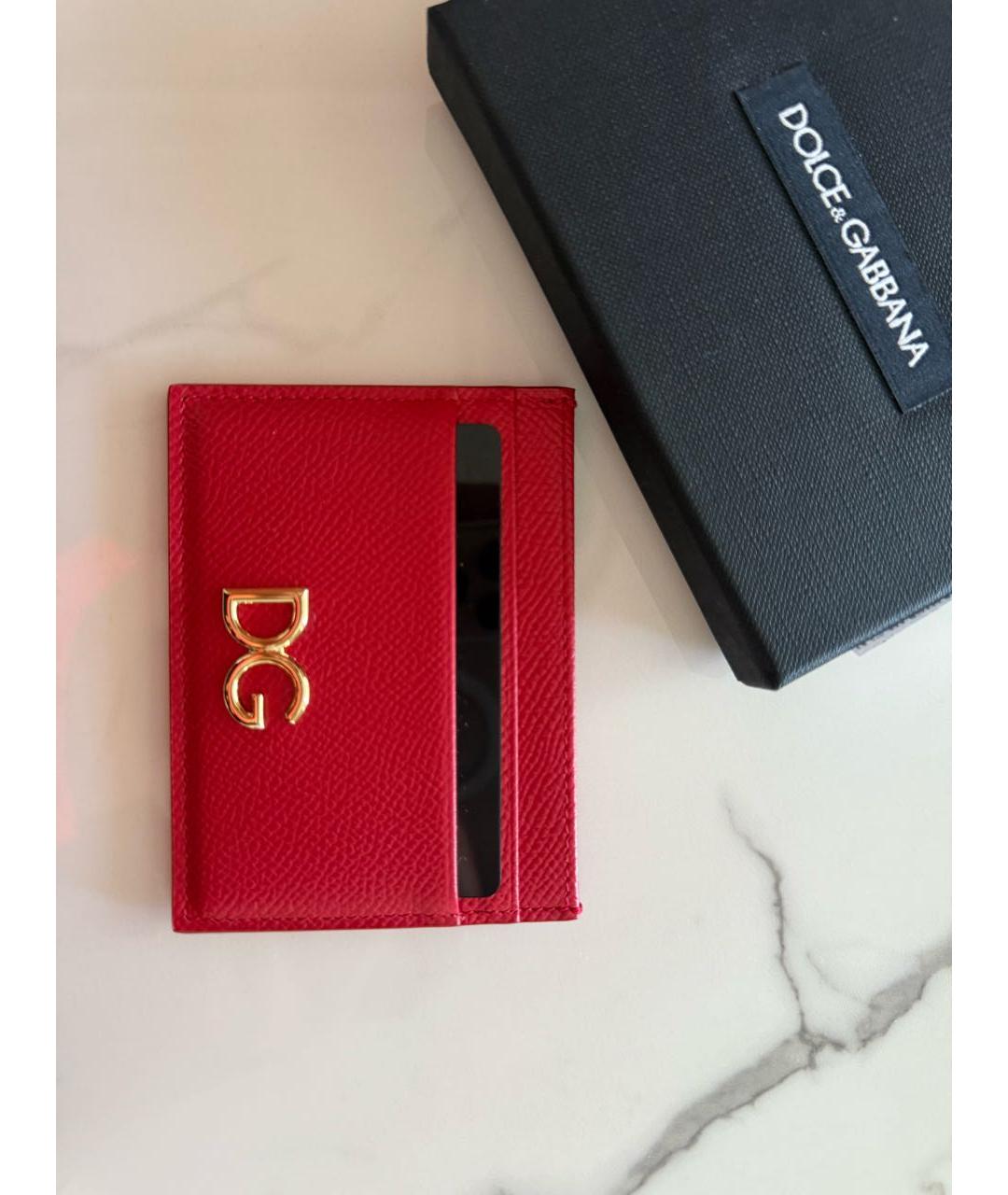 DOLCE&GABBANA Красный кожаный кардхолдер, фото 4