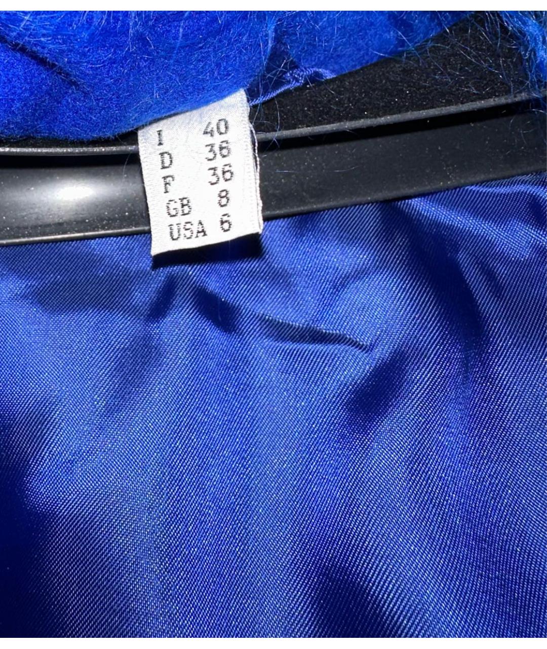 BOUTIQUE MOSCHINO Синее шерстяное пальто, фото 4