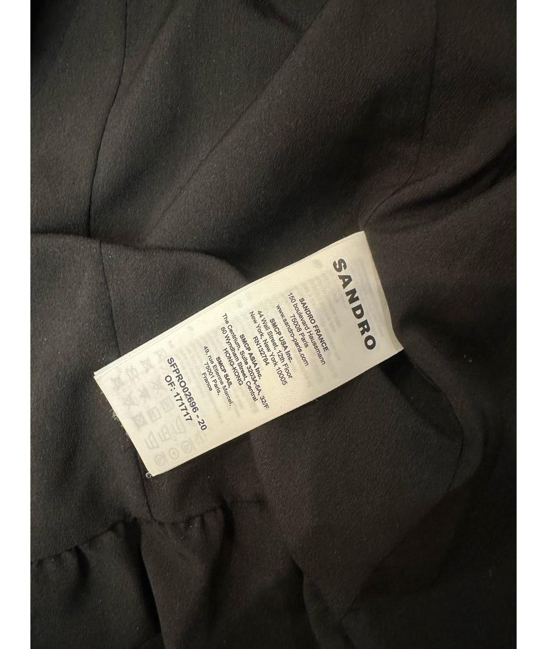 SANDRO Черное бархатное платье, фото 4