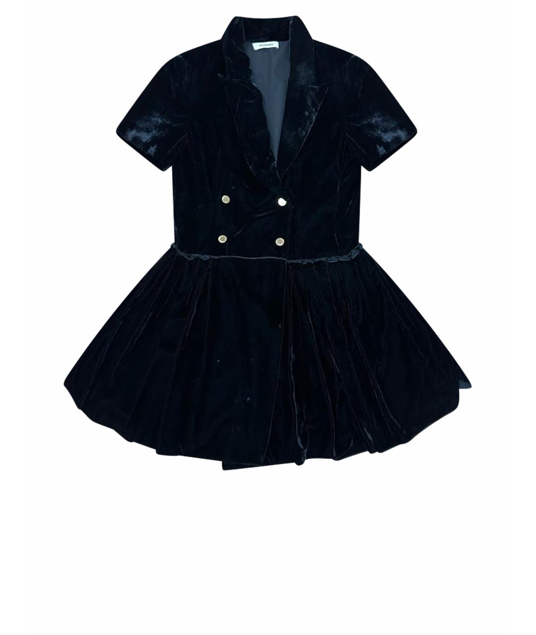 SANDRO Черное бархатное платье, фото 1