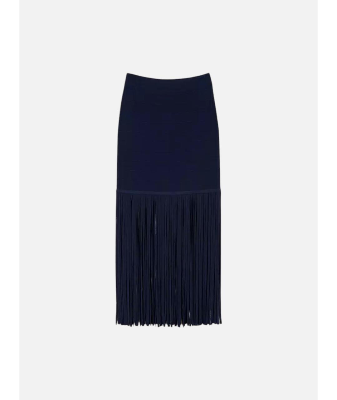 TWIN-SET Темно-синяя вискозная юбка миди, фото 7