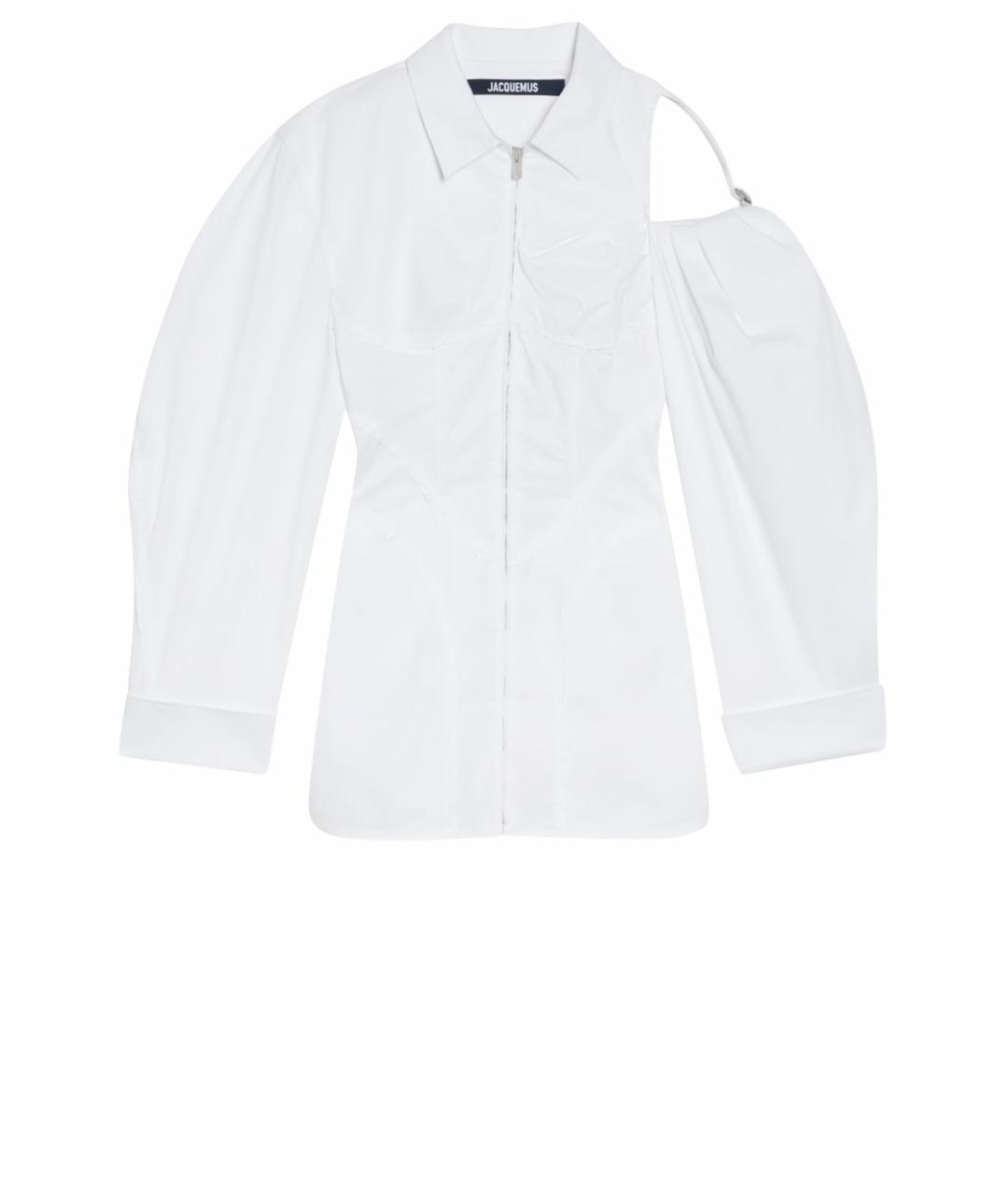 JACQUEMUS Белое хлопковое коктейльное платье, фото 1