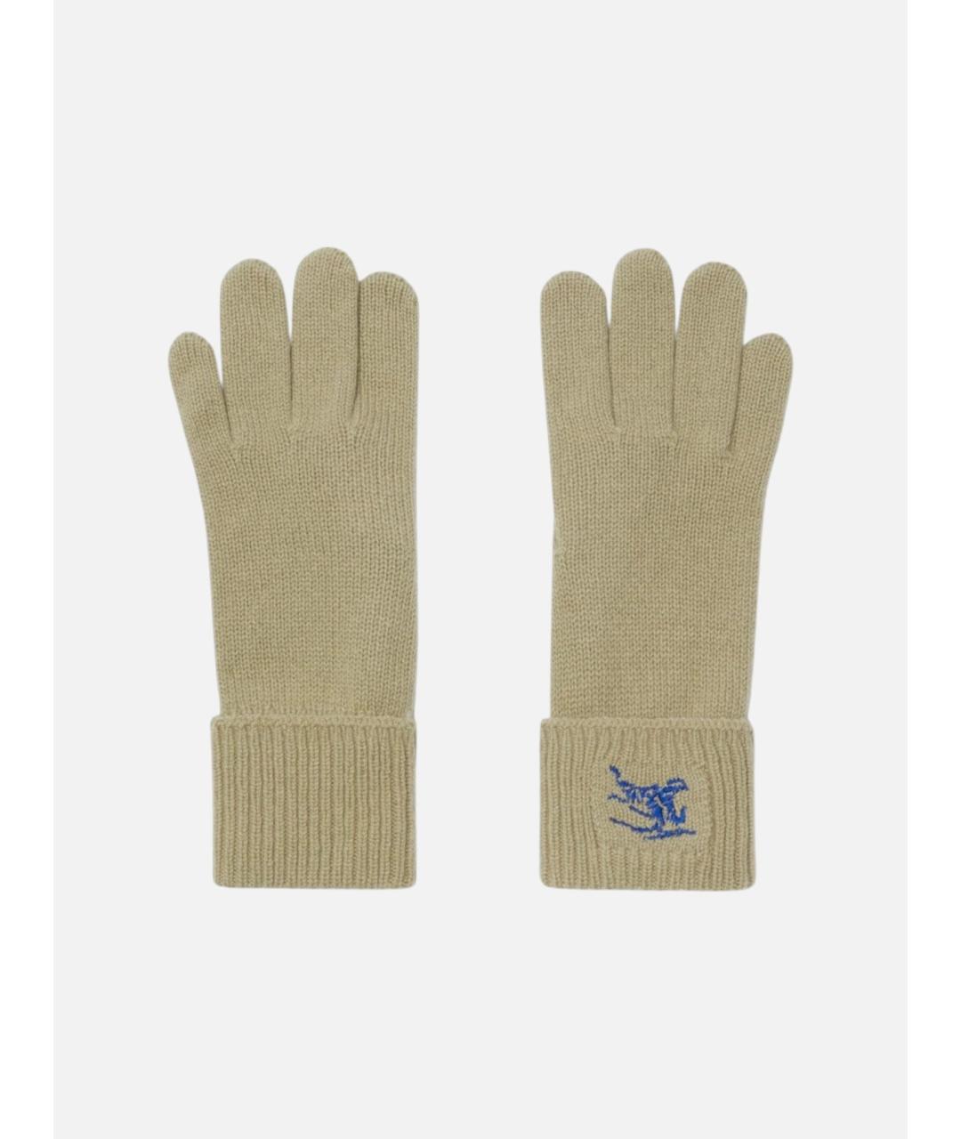 BURBERRY Зеленые кашемировые перчатки, фото 3