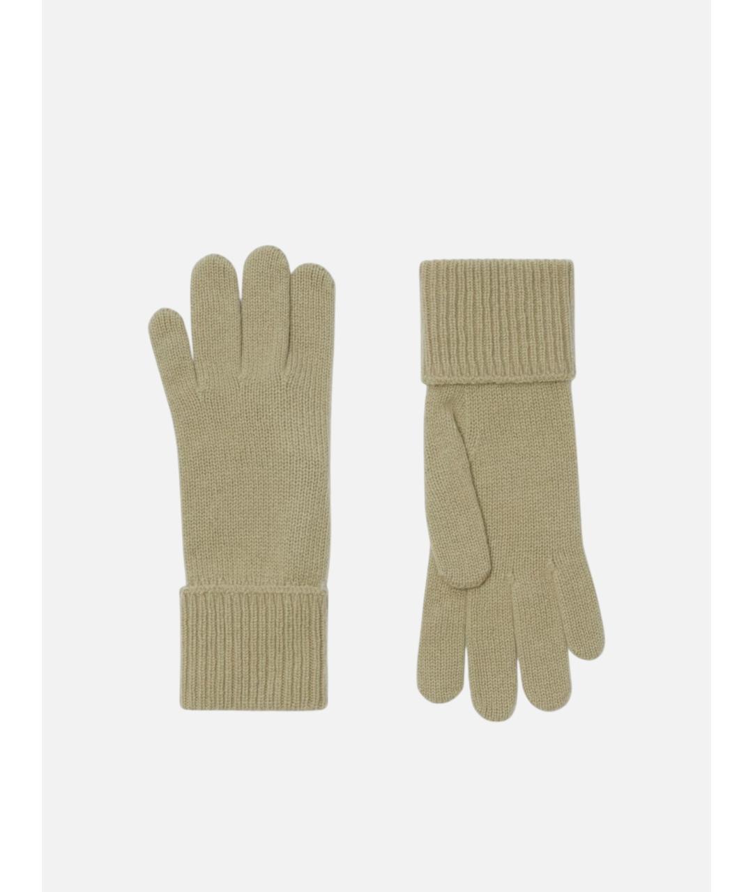 BURBERRY Зеленые кашемировые перчатки, фото 2