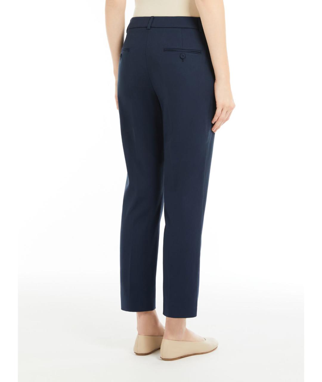 WEEKEND MAX MARA Синие хлопковые прямые брюки, фото 4