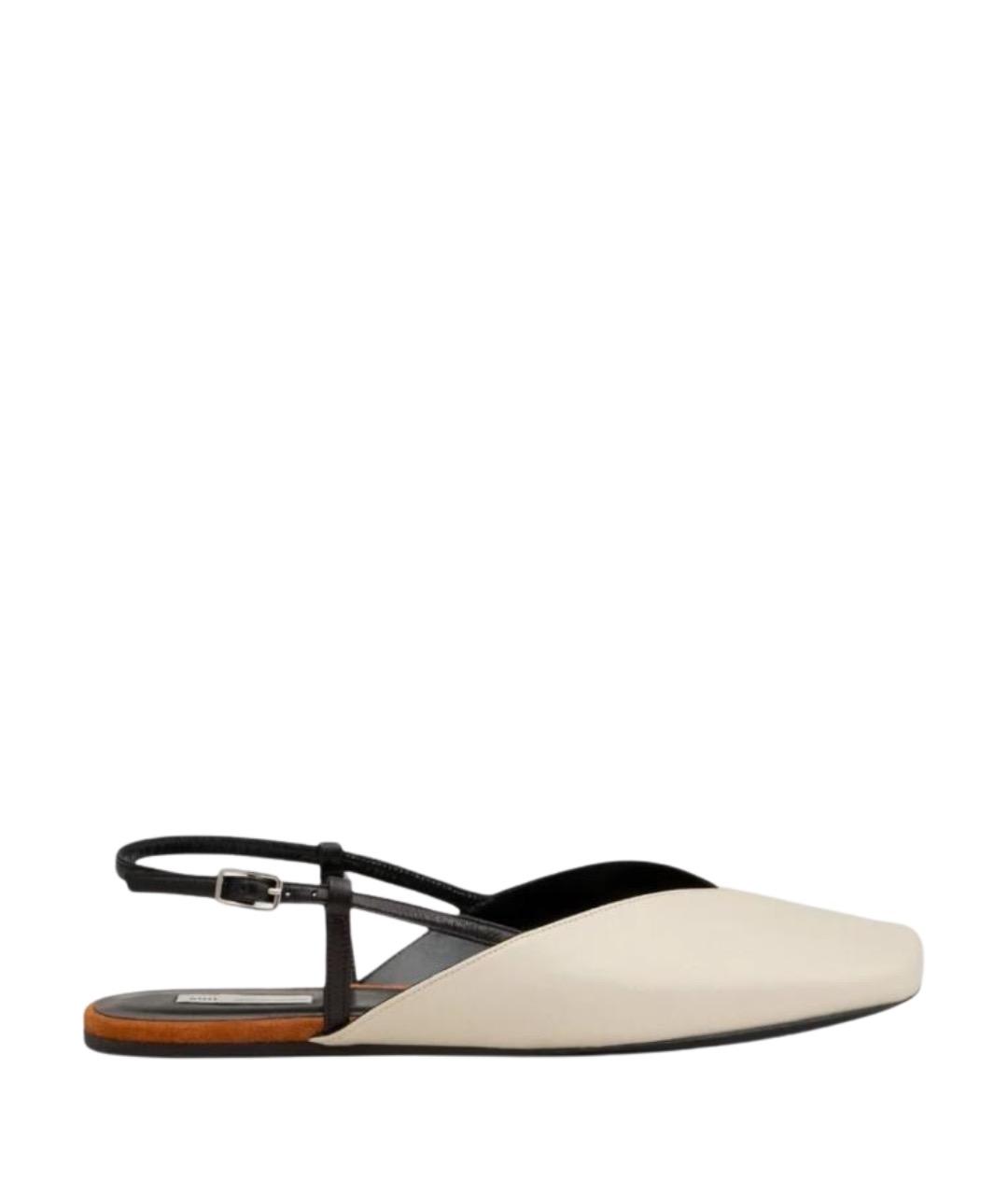 Ami Paris Бежевые кожаные балетки, фото 1