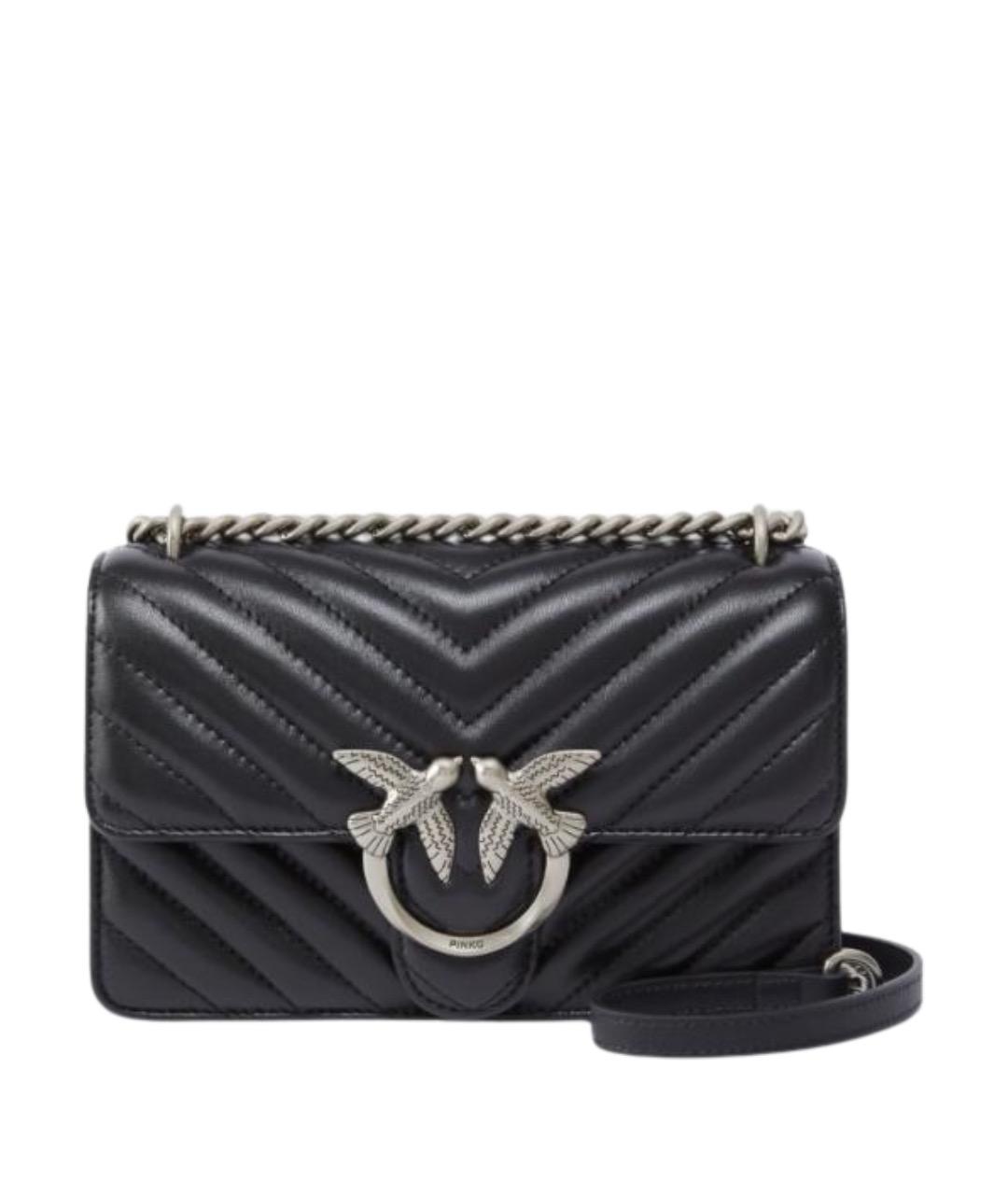 PINKO Черная кожаная сумка через плечо, фото 1