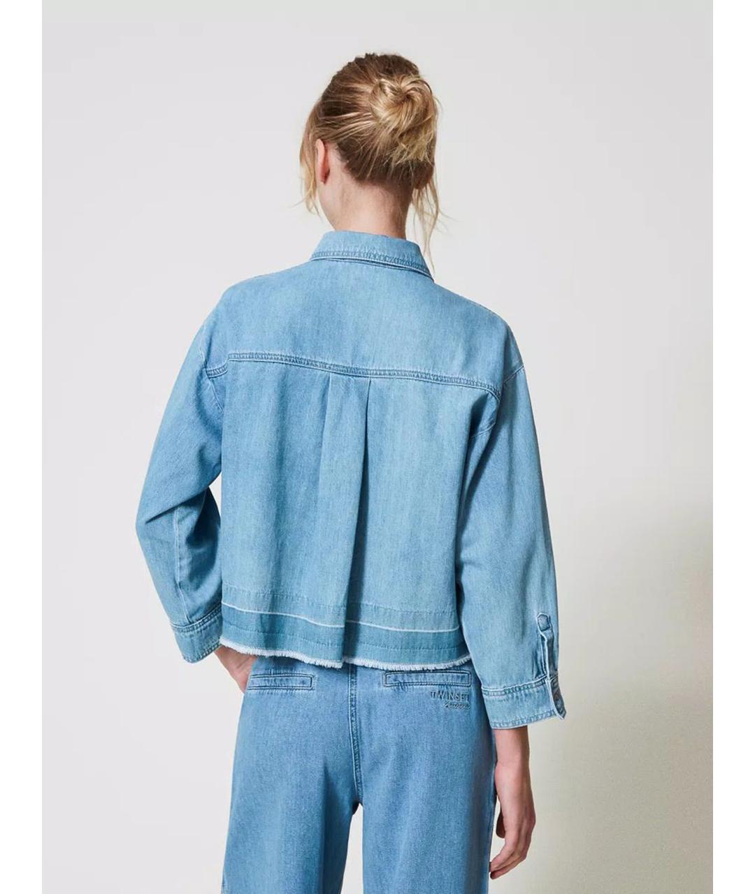 TWIN-SET Синяя хлопковая рубашка, фото 5